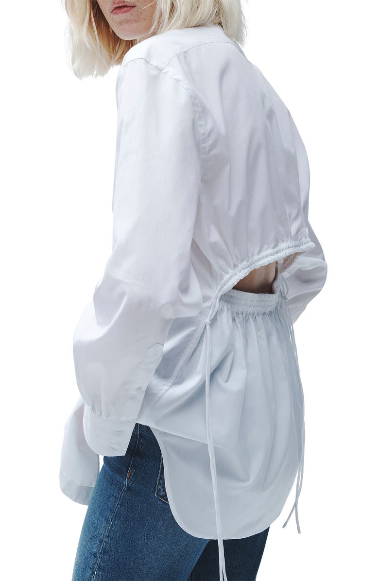 rag & bone Ellison Poplin Button-Up Shirt, Alternate, color, White