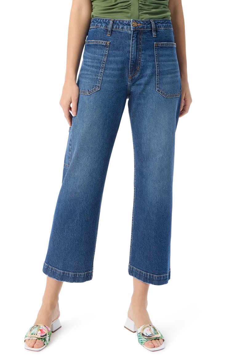 Noemi Patch Pocket Ankle Straight Leg Jeans, Main, color, OCEANA