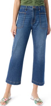 DO by Dee Ocleppo Noemi Patch Pocket Ankle Straight Leg Jeans