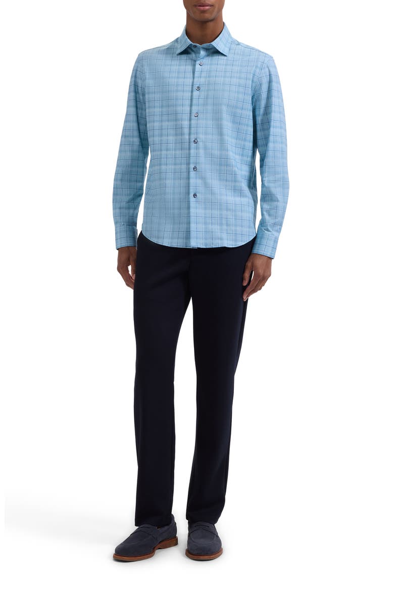 Jimmy OoohCotton® Plaid Button-Up Shirt, Alternate, color, TEAL