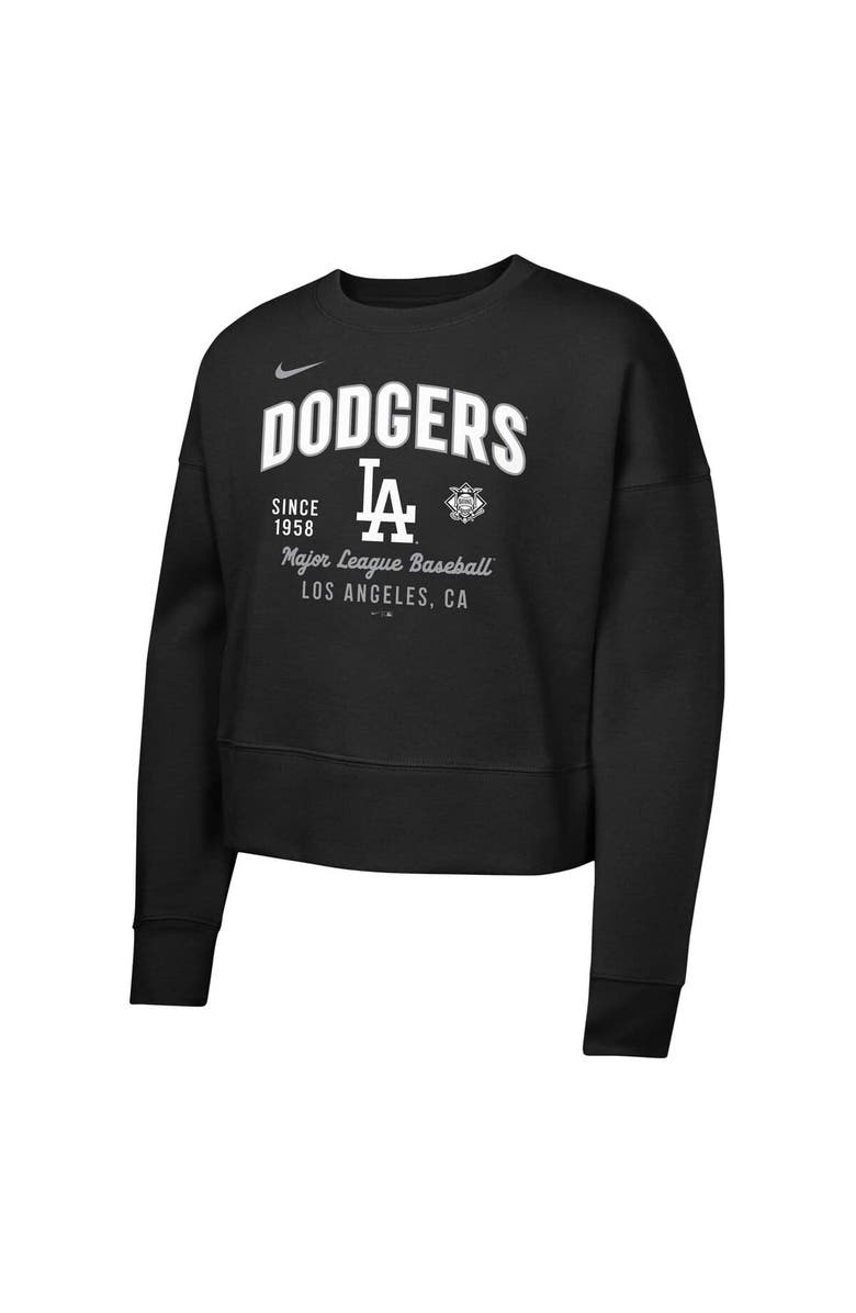 Nike Girls Youth Nike Black Los Angeles Dodgers Fleece Sweatshirt, Alternate, color, 