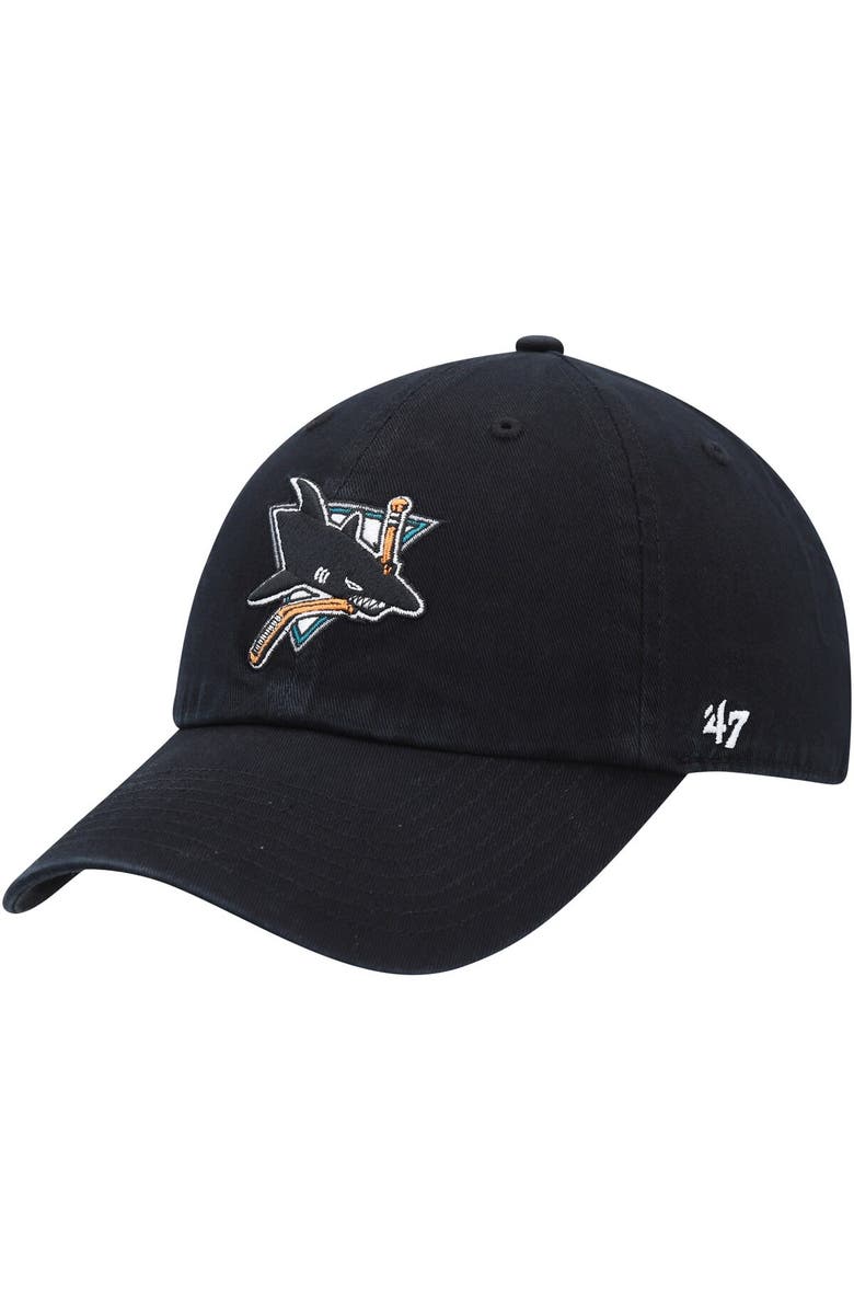 '47 Women's '47 Black San Jose Sharks Clean Up Adjustable Hat, Main, color,