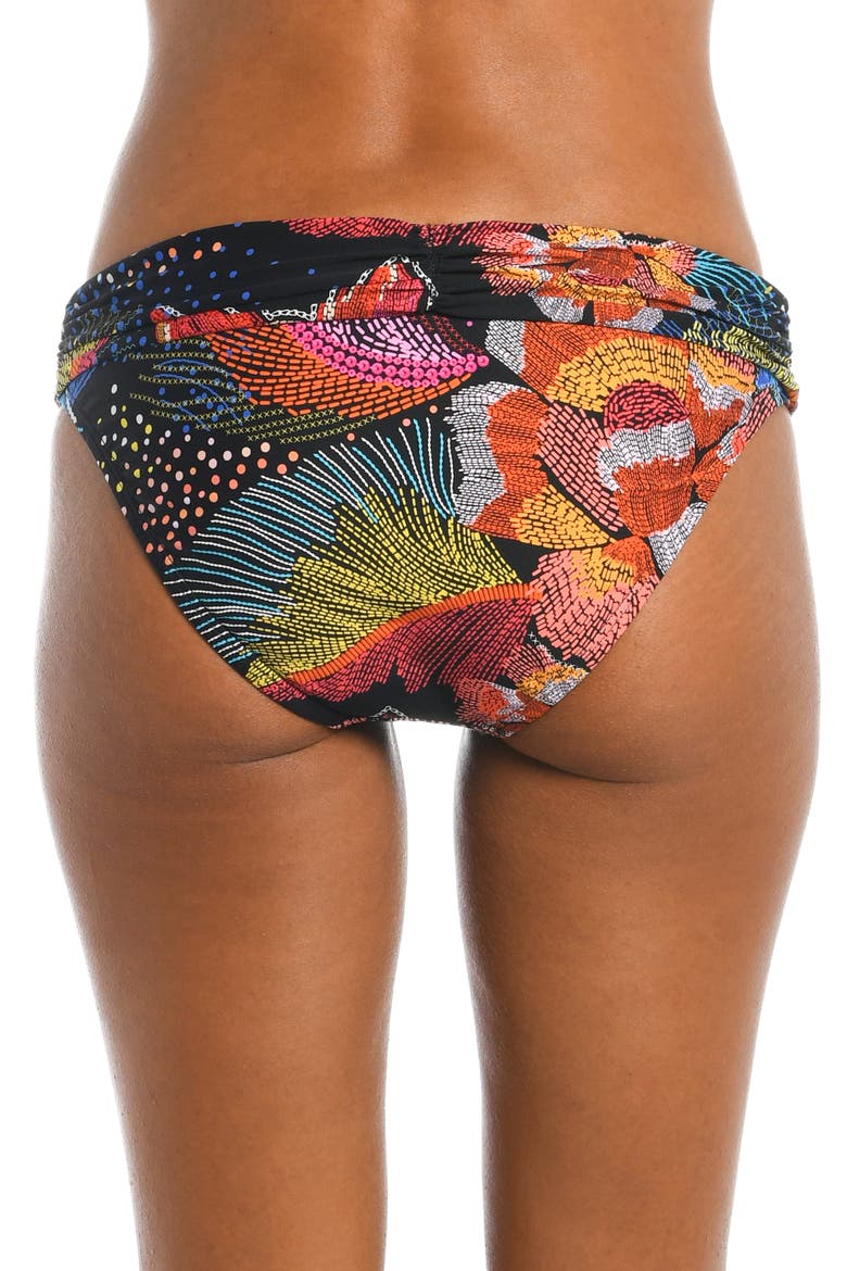 Sunlit Shirred Bikini Bottoms, Alternate, color, PINK MULTI