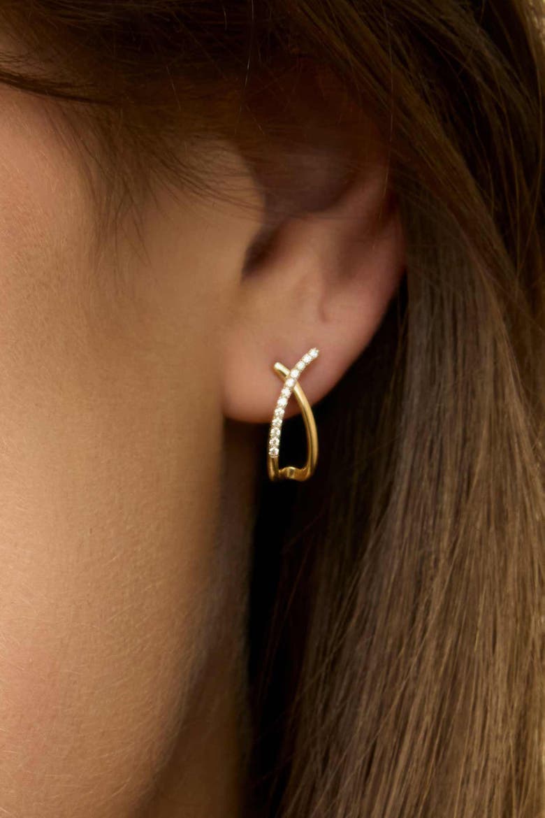 14K Yellow Solid Gold Kisses Diamond Drop Earrings, Alternate, color, Yellow Gold, Natural Diamonds
