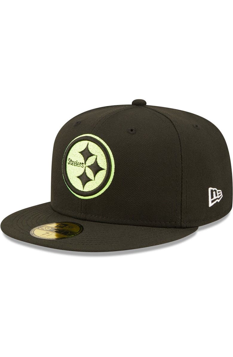New Era Men's New Era Black Pittsburgh Steelers Super Bowl XL Summer Pop 59FIFTY Fitted Hat, Alternate, color,