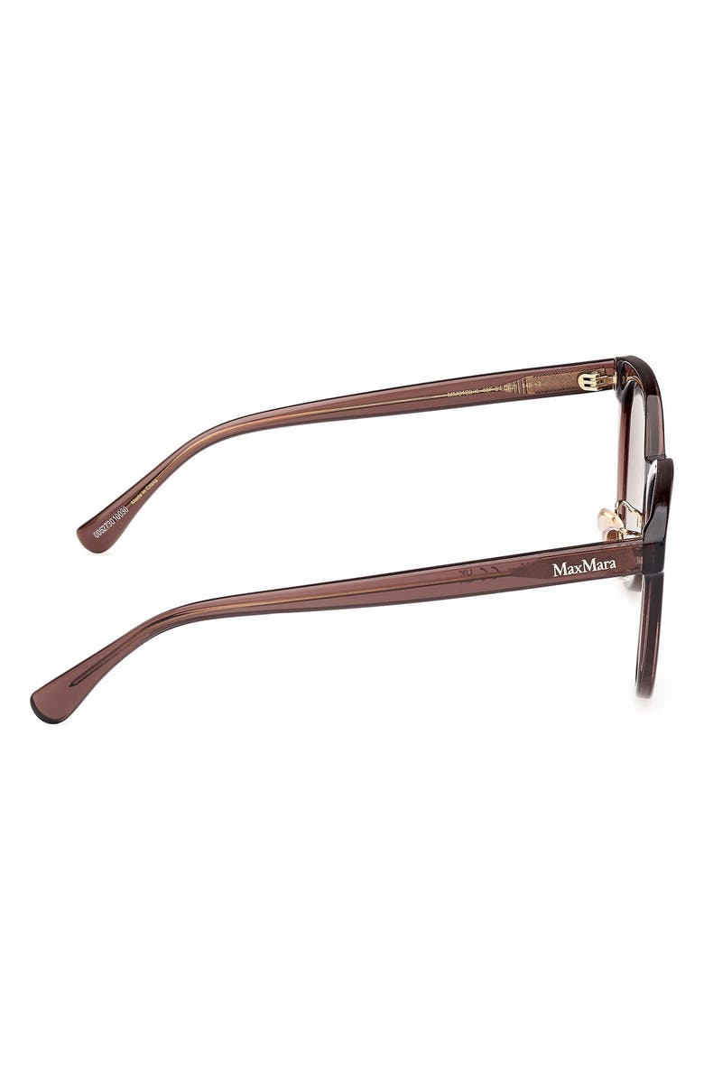 Max Mara 54mm Round Sunglasses, Alternate, color, Shiny Dark Brown / Brown