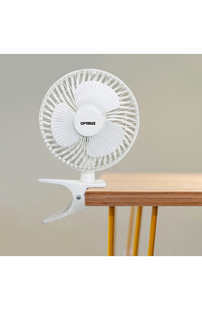 Optimus 6 in. Personal Clip-on Fan, Alternate, color, White