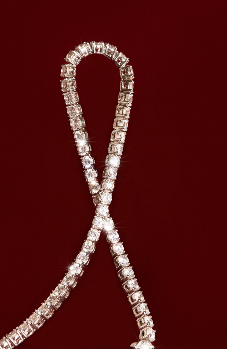 Aurate New York Lab Grown 3ct White Sapphire Tennis Bracelet, Alternate, color, White Vermeil