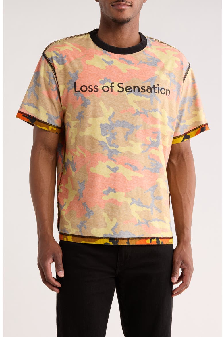 Sensation Camo T-Shirt, Main, color, ORANGE