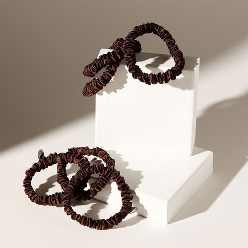 Drowsy Sleep Co . Skinny Scrunchie Set In Brown