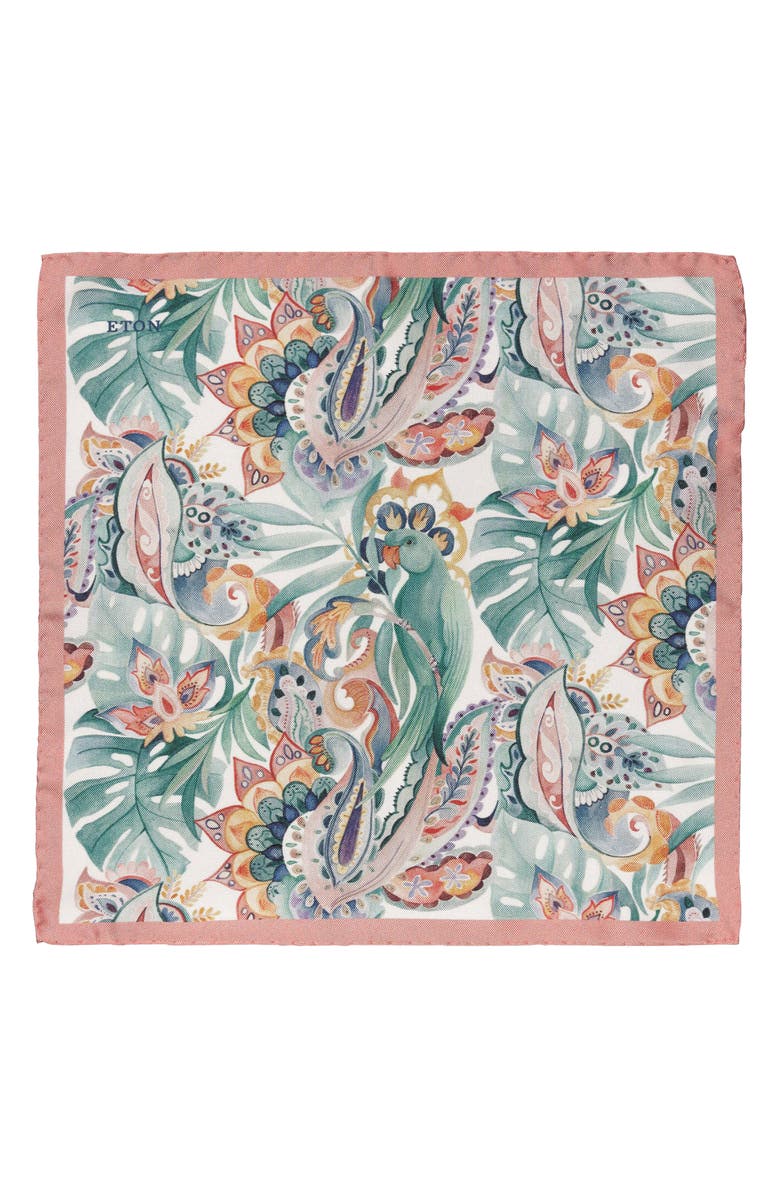 Eton Floral Silk Pocket Square, Alternate, color, 
