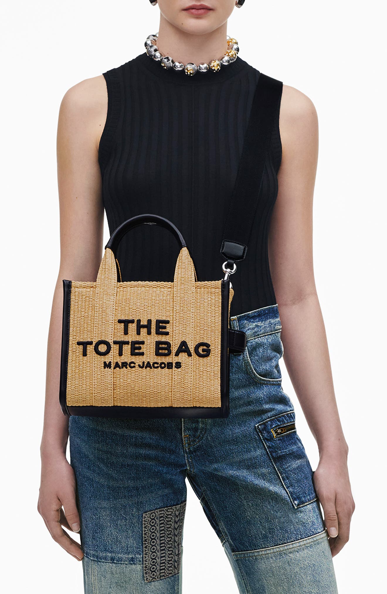 Marc Jacobs The Woven Small Tote Bag, Alternate, color, Natural