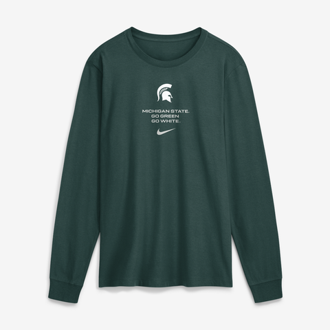 Men's Nike Green Michigan State Spartans 2026 Sideline Dri-FIT Long Sleeve T-Shirt