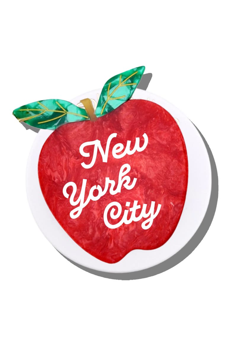 Hand Painted NY Apple Phone Grip, Main, color, RED