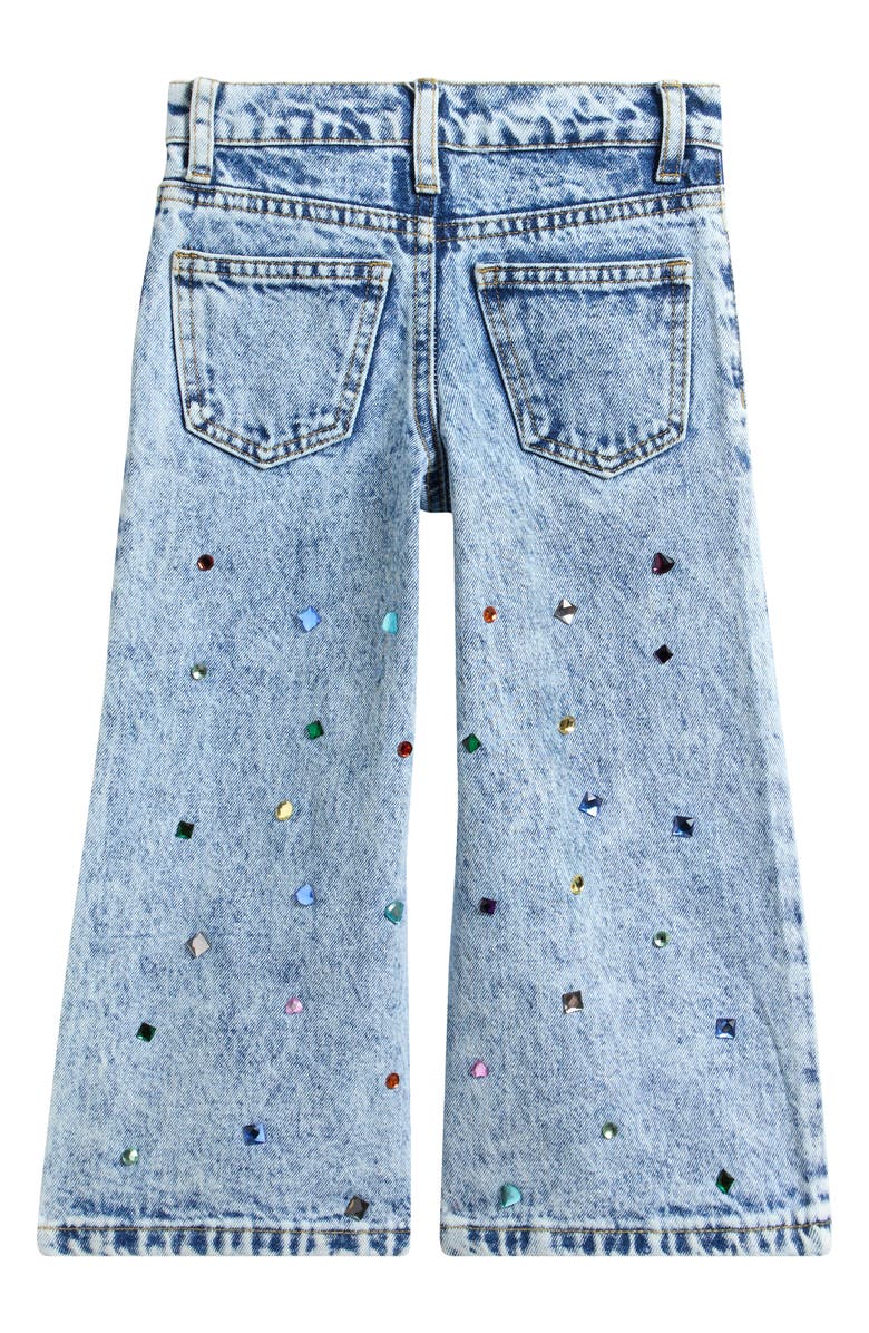 Truly Me Kids' Bejeweled Wide Leg Jeans, Alternate, color, 
