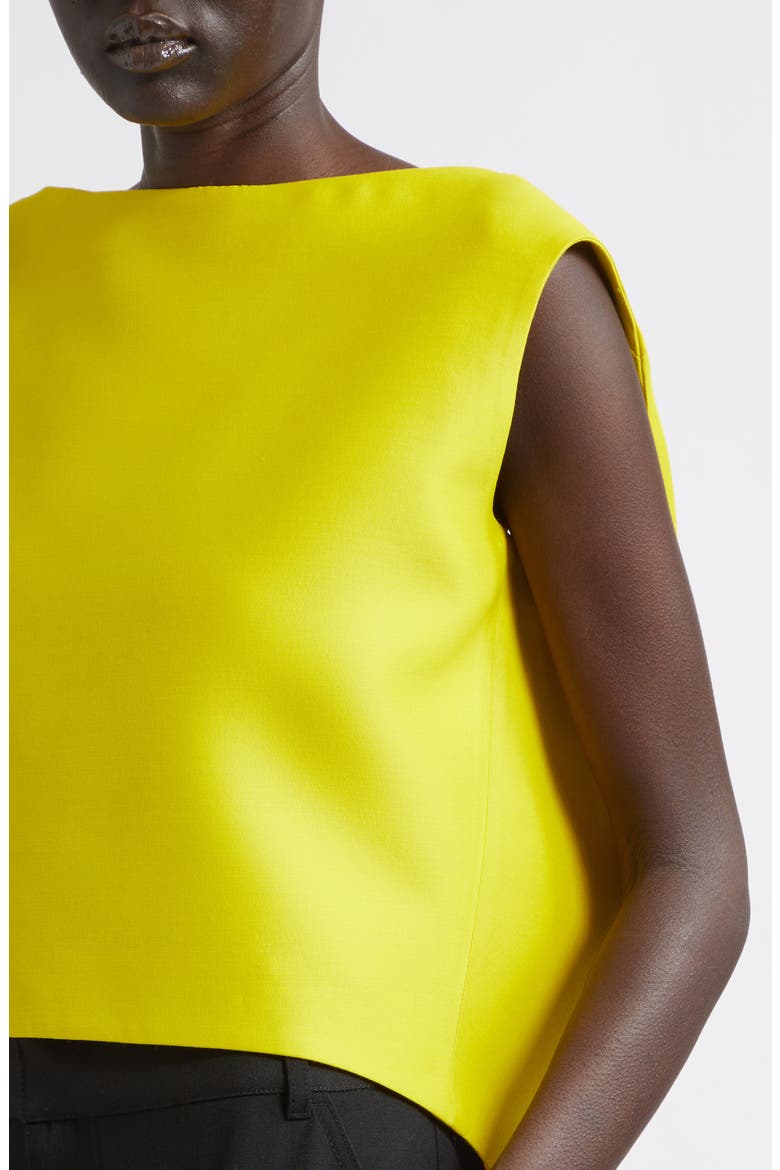 Crop Wool & Silk Drape Back Top, Alternate, color, 7200 LEMON