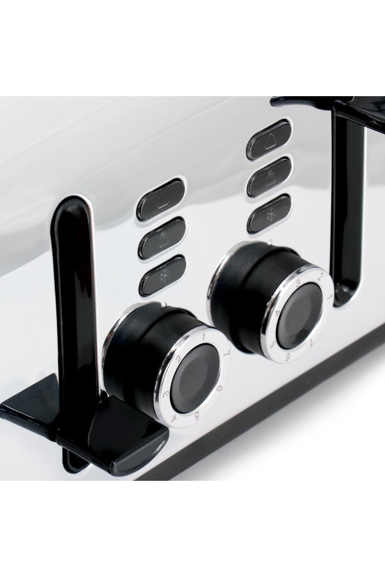4 Slice Wide Slot 1400W Stainless Steel Toaster, Alternate, color, Black