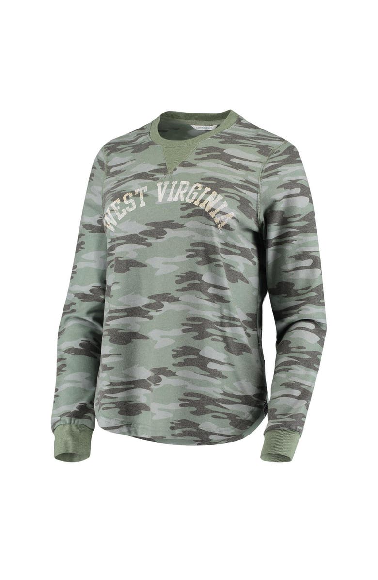 CAMP DAVID Women's Camo West Virginia Mountaineers Comfy Pullover Sweatshirt, Alternate, color, 