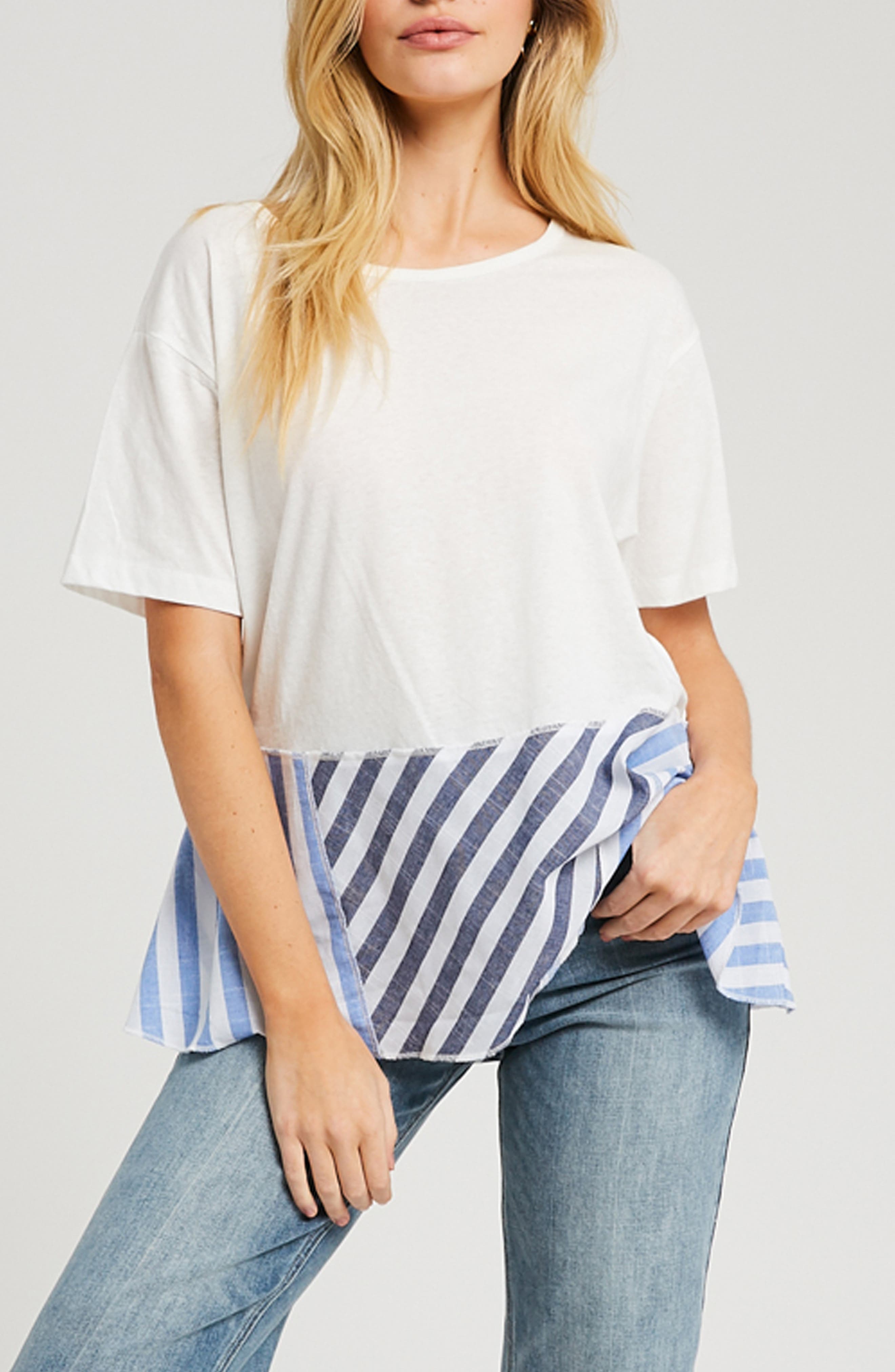Striped Peplum Hem T-Shirt - image 3