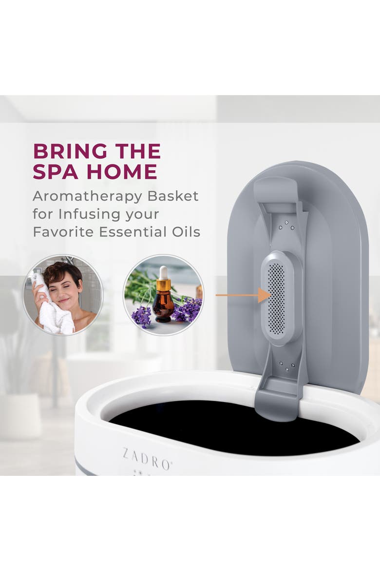 Fluted Towel Warmer with Aromatherapy Oil Diffuser, Alternate, color, White/Gray