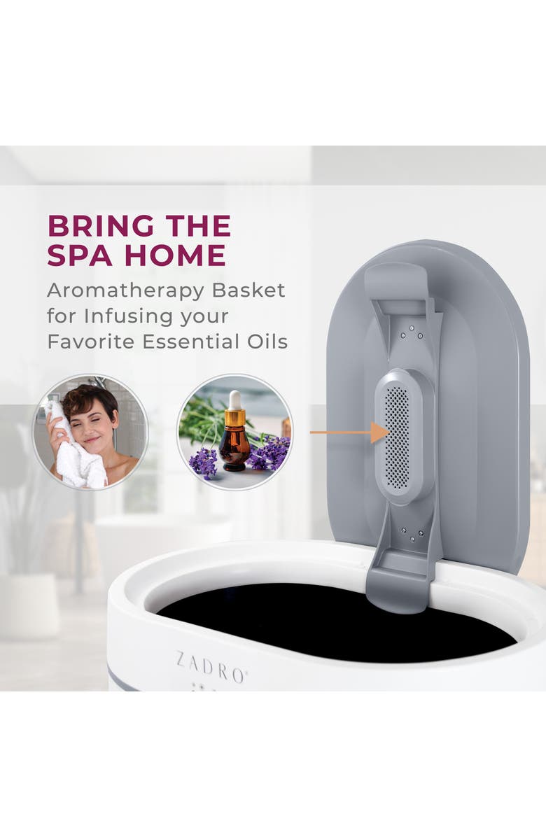 Zadro Fluted Towel Warmer with Aromatherapy Oil Diffuser, Alternate, color, White/Gray