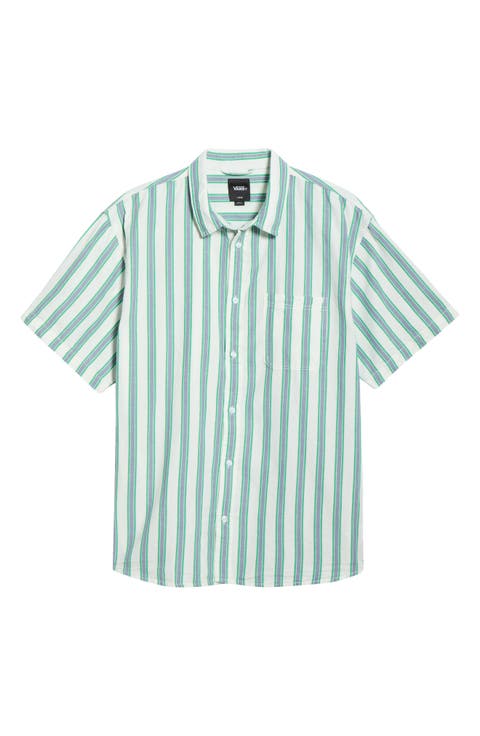 Lawson Stripe Short Sleeve Cotton & Linen Button-Up Shirt