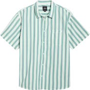 Vans Lawson Stripe Short Sleeve Cotton & Linen Button-Up Shirt