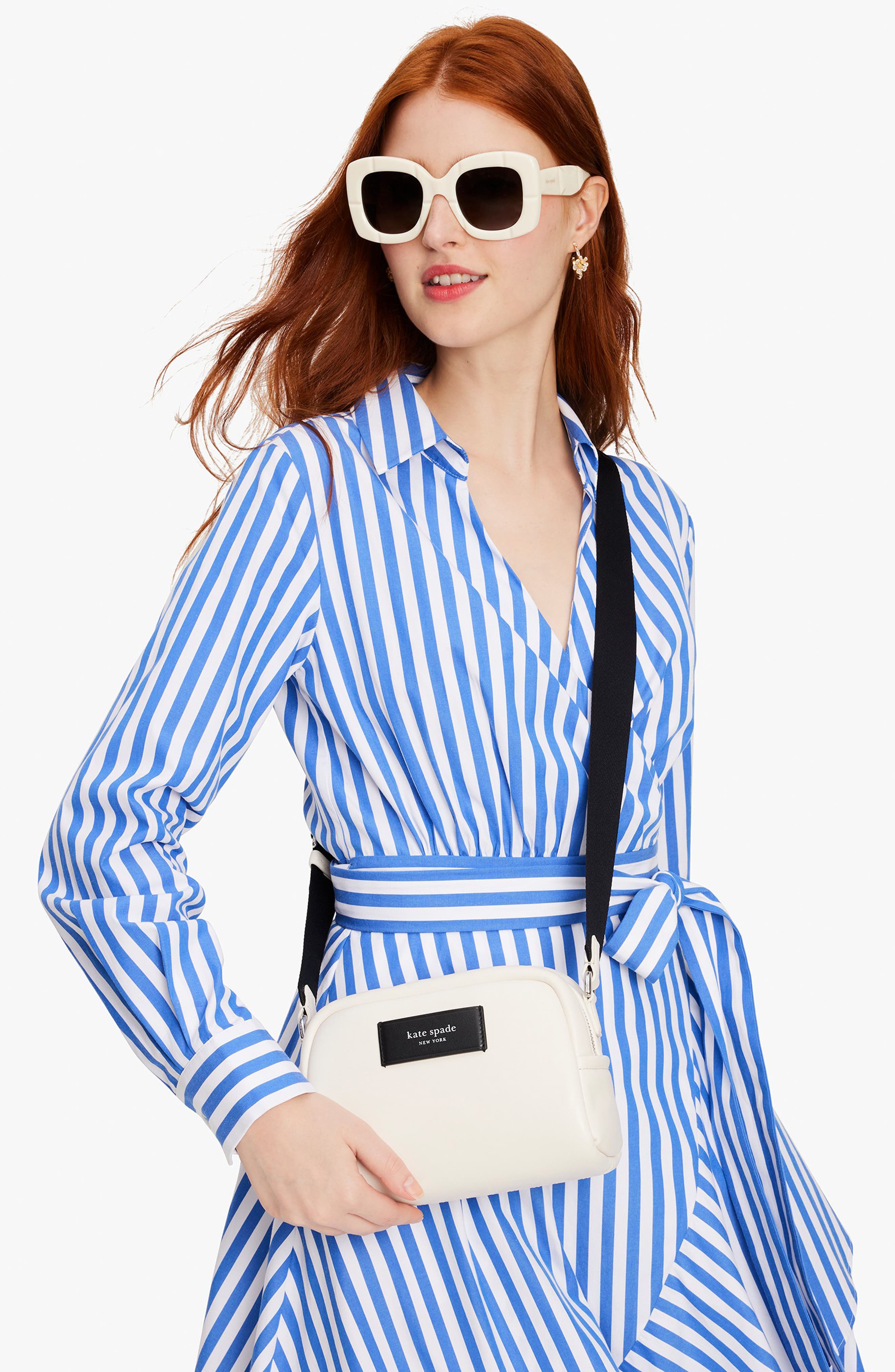 Kate Spade New York puffed small leather crossbody bag, Alternate, color, Parchment