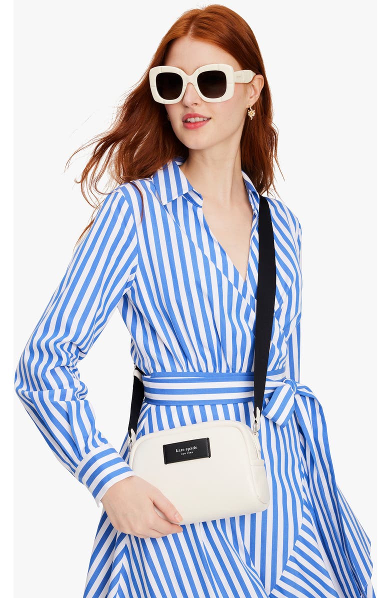 Kate Spade New York puffed small leather crossbody bag, Alternate, color, Parchment