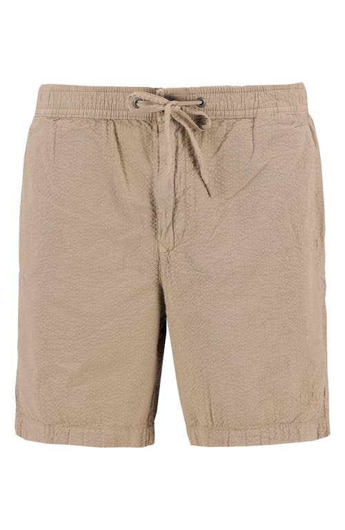 Shop Barbour Relaxed Cotton Seersucker Drawstring Shorts In Washed Stone