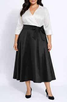 Colorblock Taffeta Shirtdress