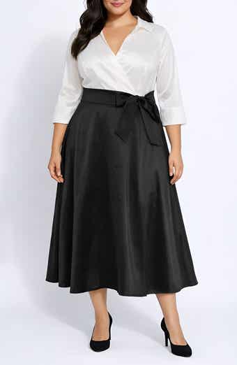 Colorblock Taffeta Shirtdress
