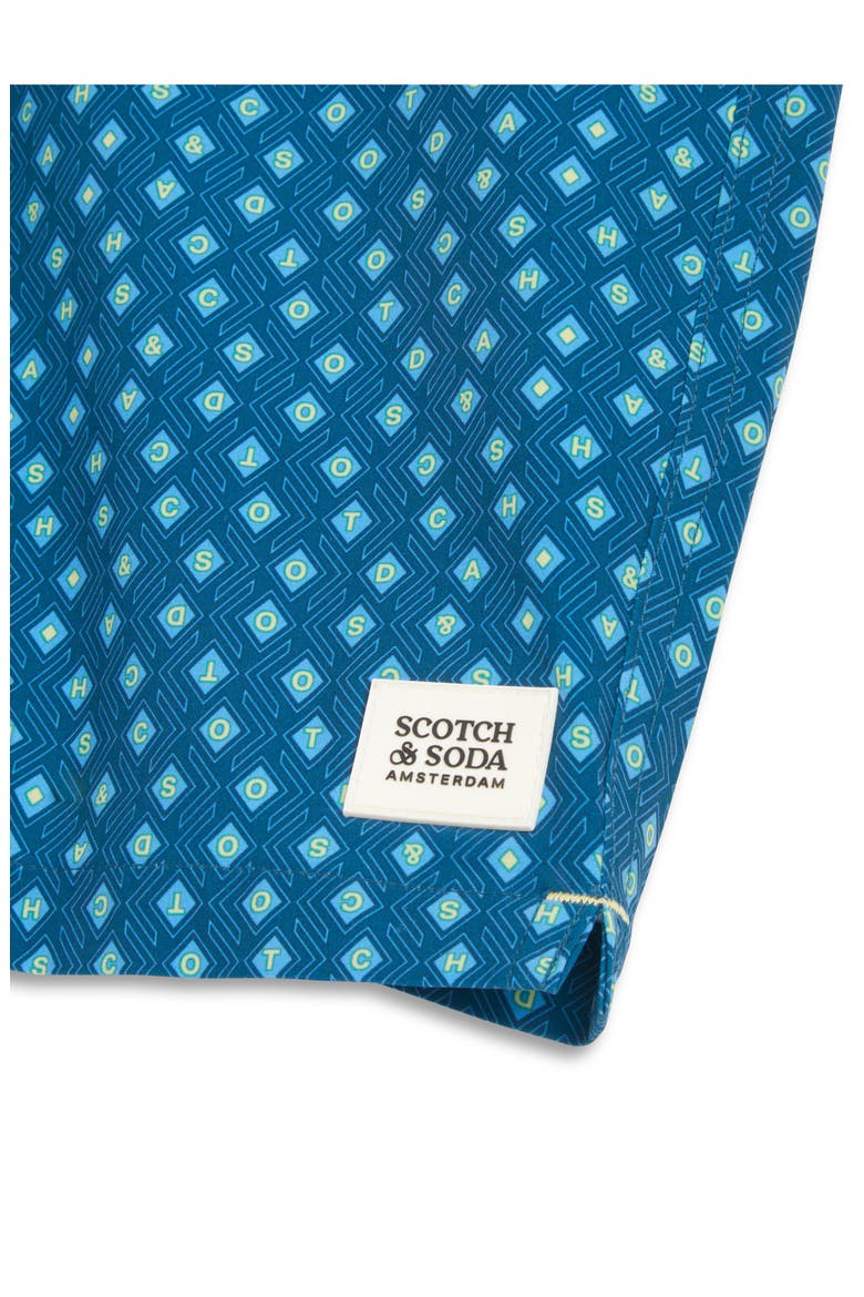 Geometric Volley Swim Trunks, Alternate, color, LEGION BLUE
