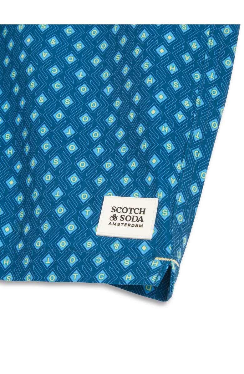 Scotch & Soda Geometric Volley Swim Trunks, Alternate, color, Legion Blue