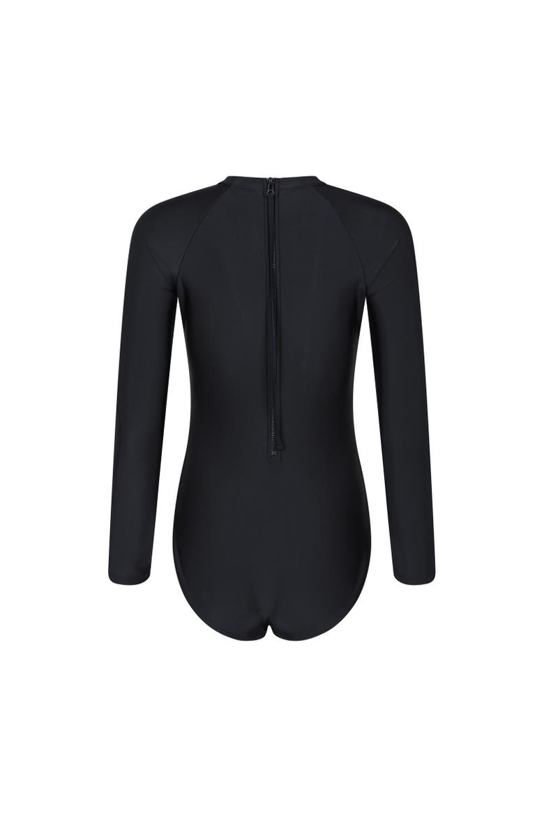 Sydney Long-sleeved One Piece Bathing Suit, Alternate, color, Black