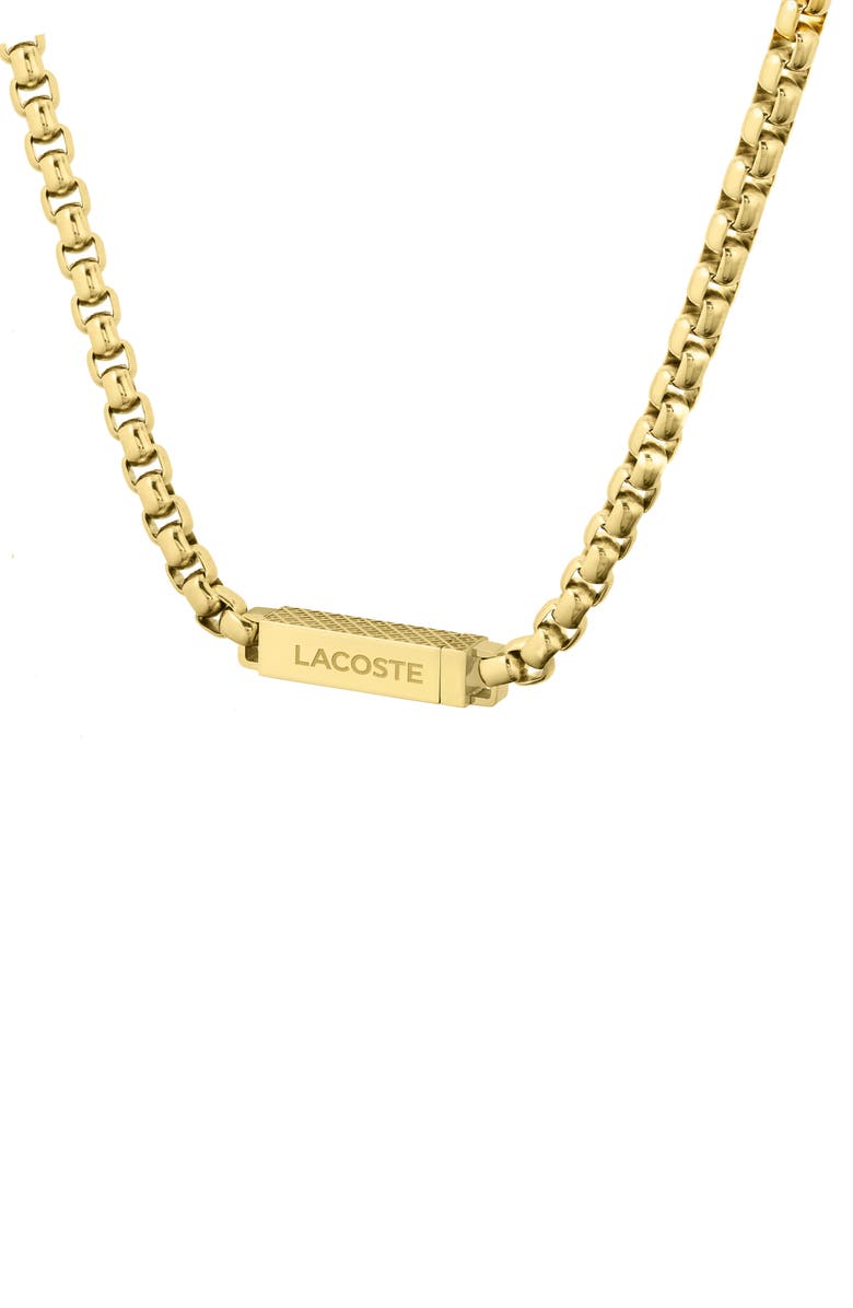 Lacoste Men's Lessential Bar Pendant Bracelet, Alternate, color, Gold