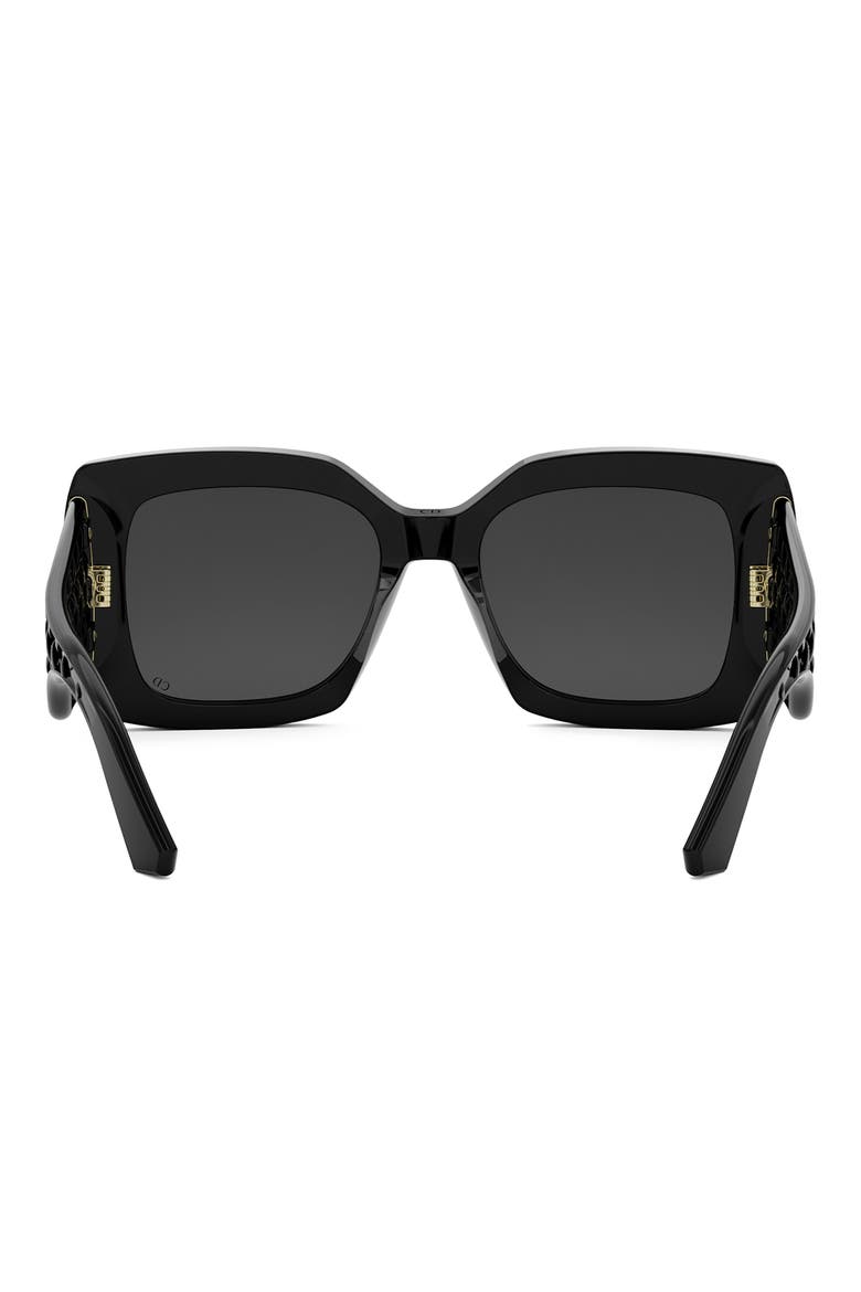 VeryDior S1I 54mm Square Sunglasses, Alternate, color, SHINY BLACK / SMOKE