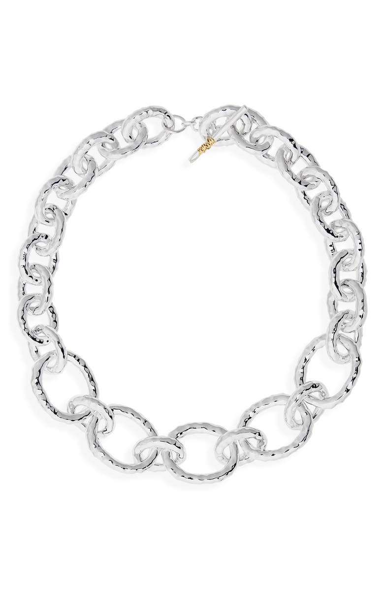  Ippolita 'Glamazon' Hammered Silver Heavy Gauge Necklace, Main, color, 