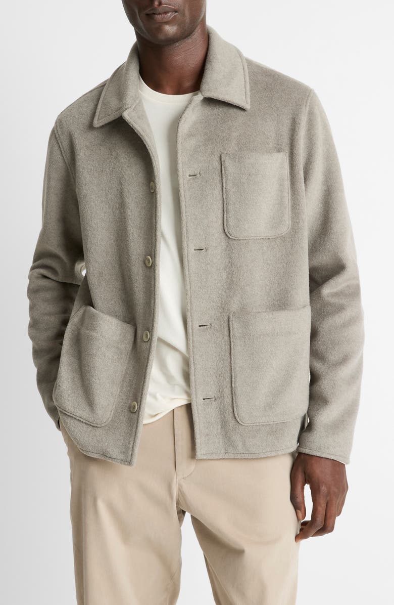 Vince Double Knit Chore Jacket, Main, color, Dark Dune/ Light Dune