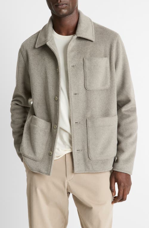 Vince Double Knit Chore Jacket In Gray