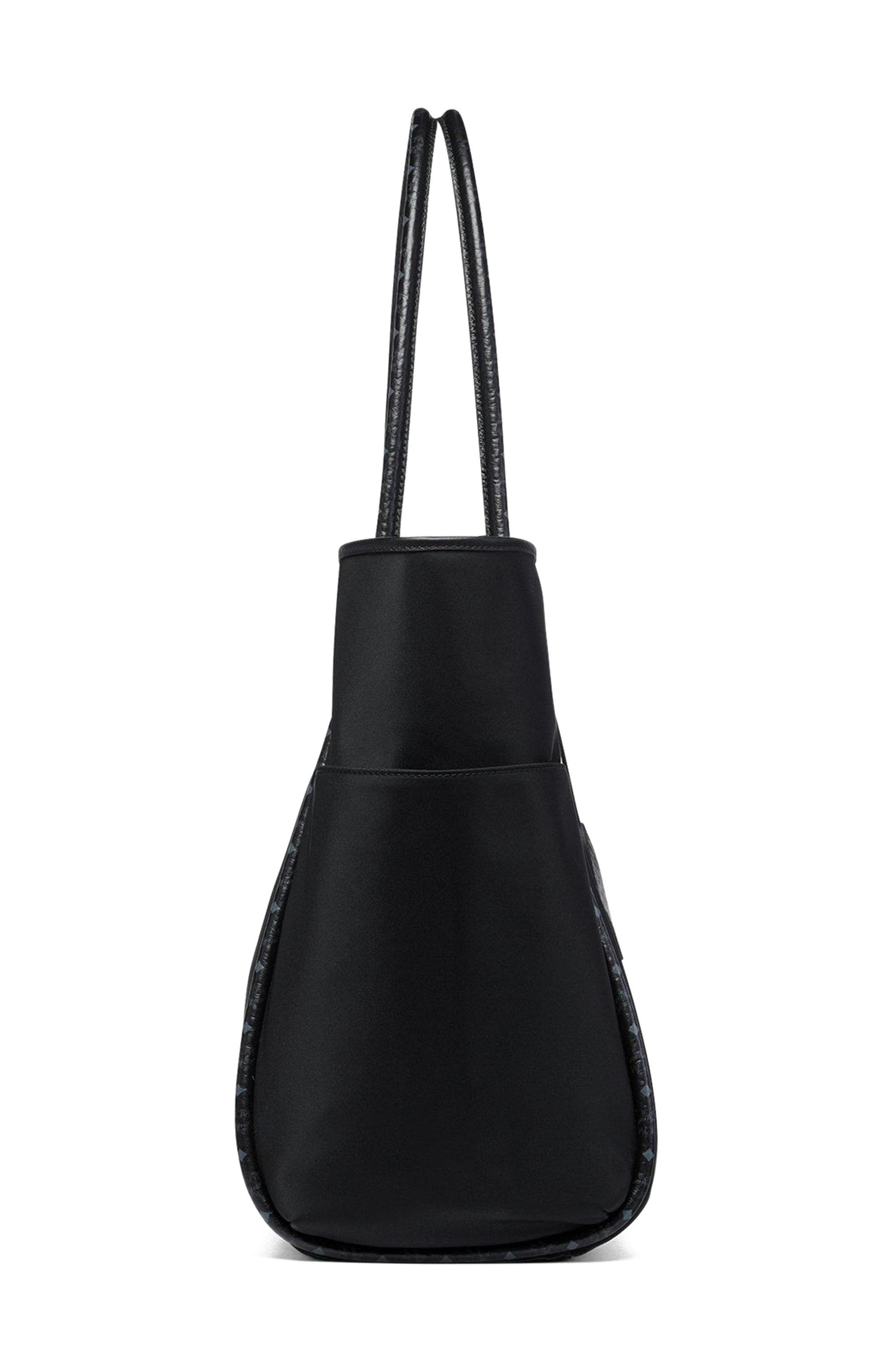 MCM Aren Shopper in ECONYLÂ<sup>®</sup> and Leather, Alternate, color, Black