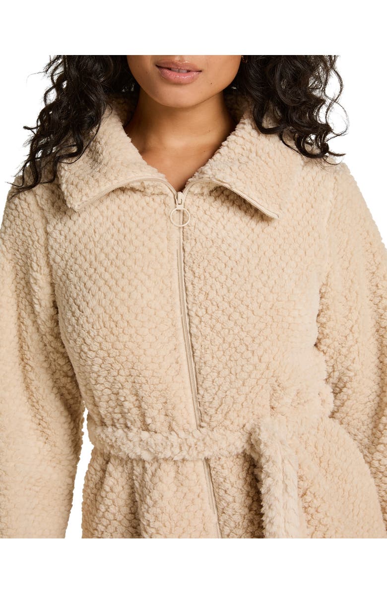 Hunkemöller Robe Zip Up Fleece, Alternate, color, Whitecap Gray