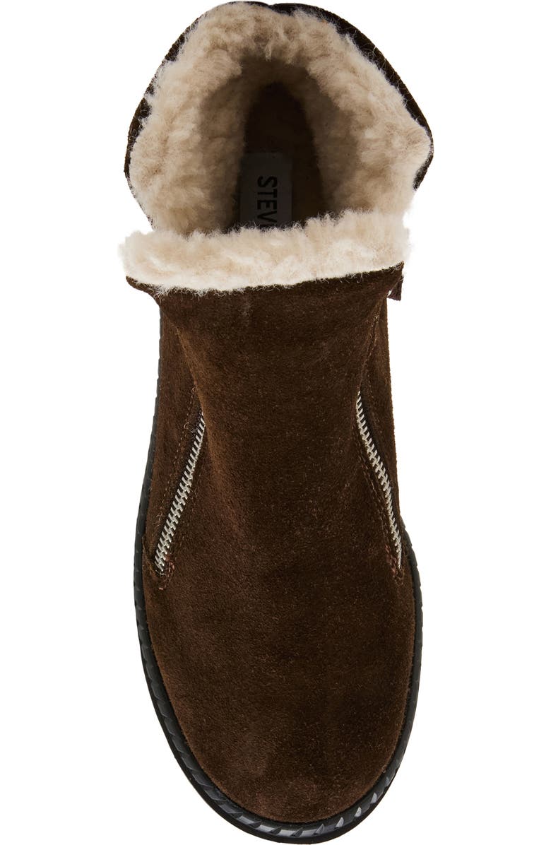 Steve Madden Drift Platform Genuine Shearling Lined Wedge Bootie, Alternate, color, Brown Suede