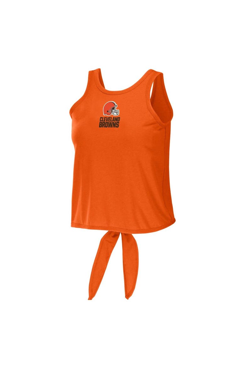 Women's WEAR by Erin Andrews Orange Cleveland Browns Open Back Twist Tie Tank Top, Alternate, color, Orange