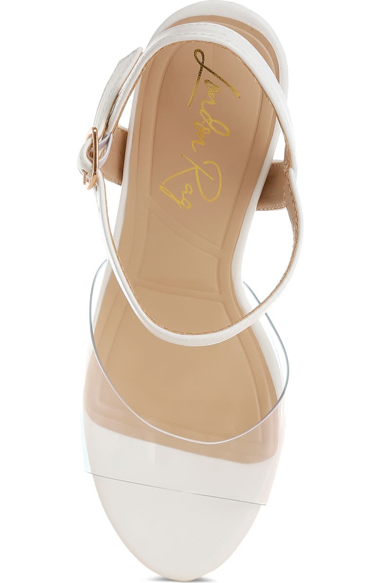 LONDON RAG Perta Block Heel Ankle Strap Sandal, Alternate, color, White