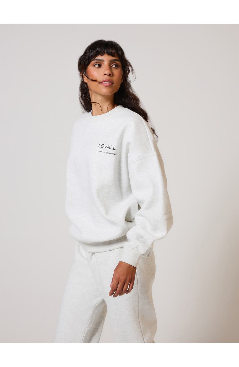 LOVALL ALL SZN Organic Oversized Sweatshirt Three, Alternate, color, Light Grey Marl