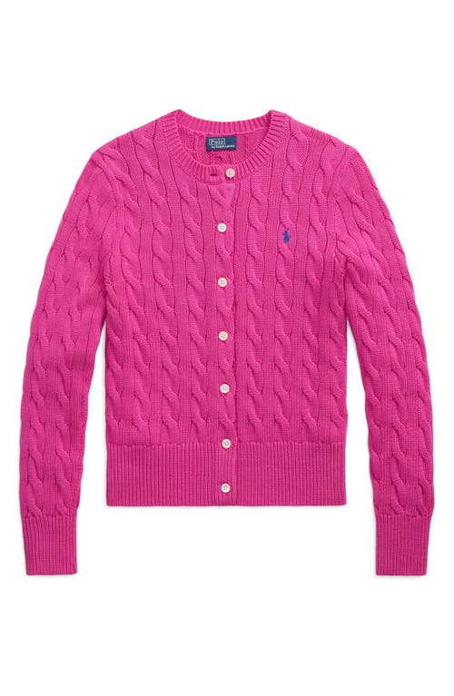 Polo Ralph Lauren Long Sleeve Cardigan In Regatta Pink