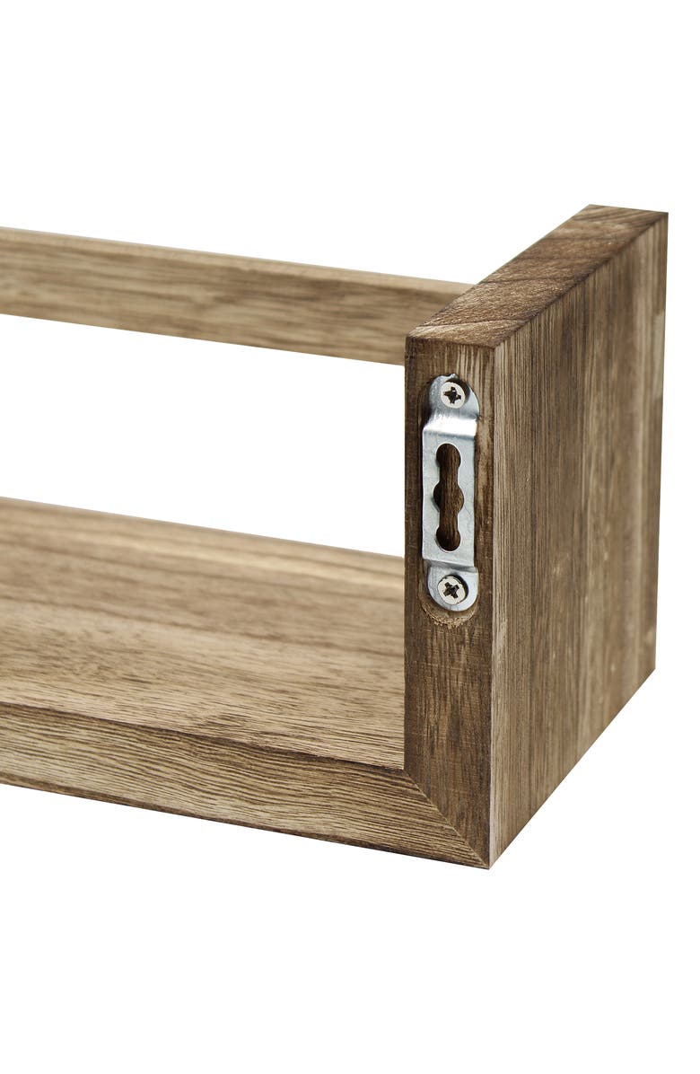 SORBUS Mahogany Wood Floating Shelf 3-Piece Set, Alternate, color, 