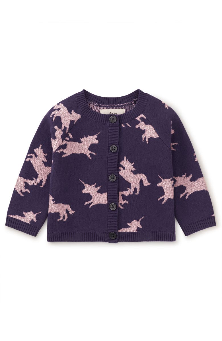 Tea Collection Unicorn Cardigan, Alternate, color, Unicorn Frolic