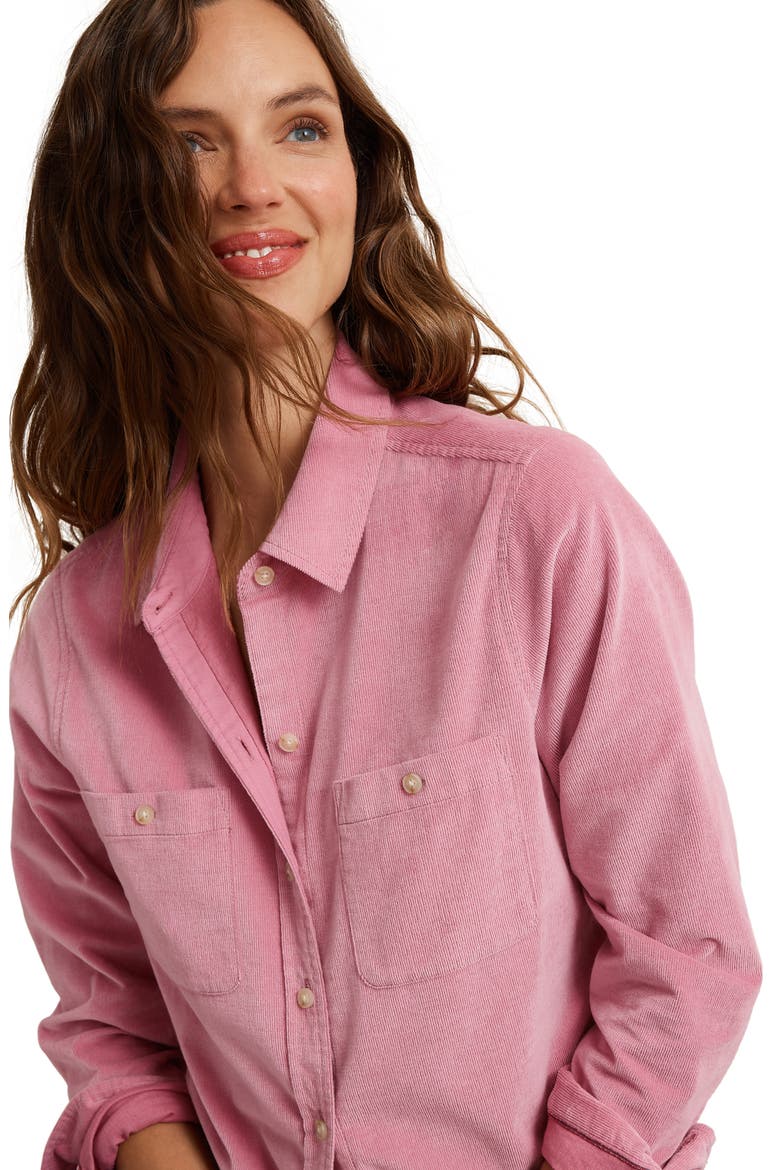 Coasta Cord Stretch Cotton Corduroy Shirt, Alternate, color, MULBERRY MIXER